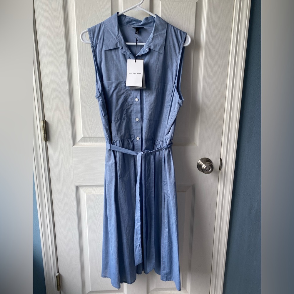 Who What Wear Sleeveless Chambray Dress. XL NWT